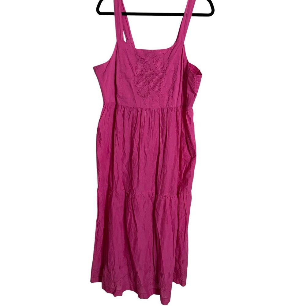 Gudrun Sjoden Organic Cotton Embroidered Maxi Dress With Pockets Size XL